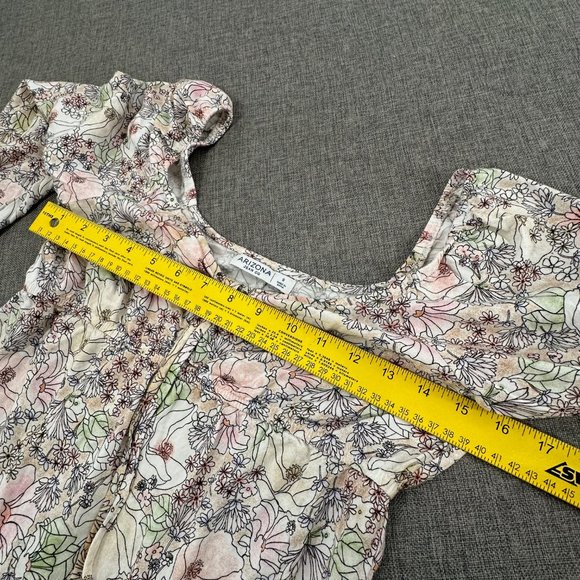 Arizona Jean Boho Dress Floral long Sleeve Small Off The Shoulder Ruffled/Pleate - Picture 10 of 13